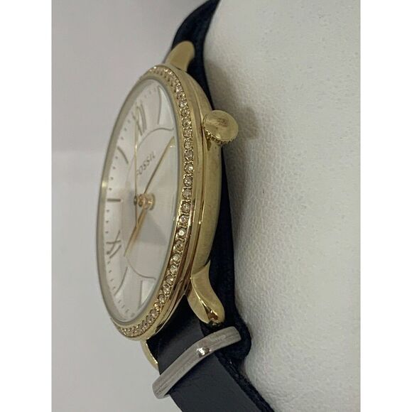 Fossil C141015 Jacqueline Women's Black Leather Analog Dial Quartz Watch E348 - Picture 3 of 11